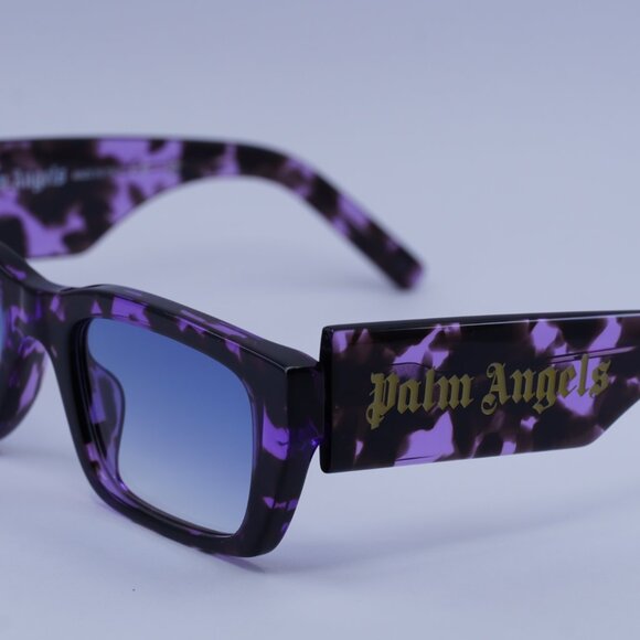 Palm Angels PERI002 PALM 3449 Sunglasses Purple Rectangle Frame, Blue Lenses - Picture 4 of 10